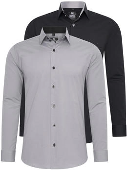 Rusty Neal Hemd 2er-Pack Slim-Fit grau
