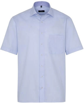 Eterna Kurzarm Hemd blau strukturiert 3270-12-K15K