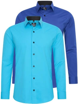 Rusty Neal Hemd 2er-Pack Slim-Fit türkis