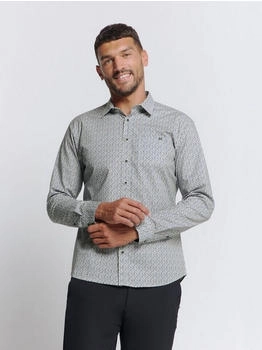 No Excess Shirt Stretch Allover Printed offwhite