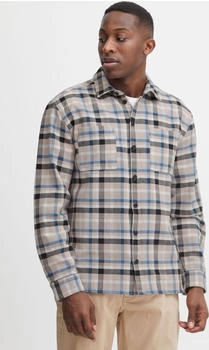 Casual Friday Langarmhemd Comfort Fit blau schwarz