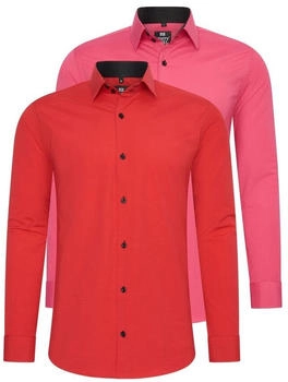 Rusty Neal Langarmhemd Slim-Fit rot pink