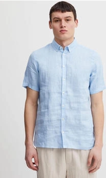 Casual Friday Kurzarmhemd Regular Fit leinen hellblau