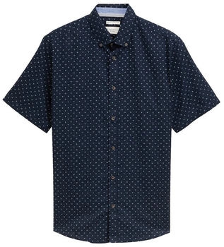 Tom Tailor Regular Fit Kurzarmhemd mit Leinenanteil im P&uuml;nktchen-Muster navy dot design (1045099)