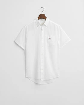 GANT Regular Fit Baumwoll Leinen Kurzarmhemd (3250083) white