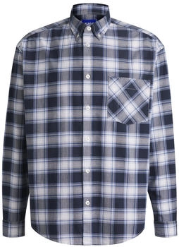 HUGO Oversized Hemd aus karierter Oxford-Baumwolle - Style Ebill 50539040 Blau gemustert