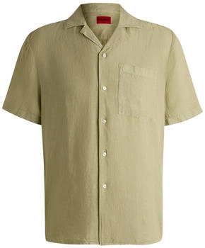 HUGO Relaxed-Fit Hemd aus Leinen für verschiedene Anlässe - Style Ellino, 50490761 Hellgrün S