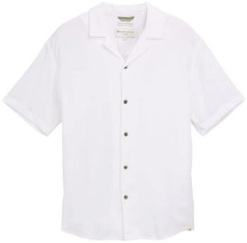 Tom Tailor Denim Relaxed Fit Kurzarmhemd mit Leinenanteil White (1045185_20000)