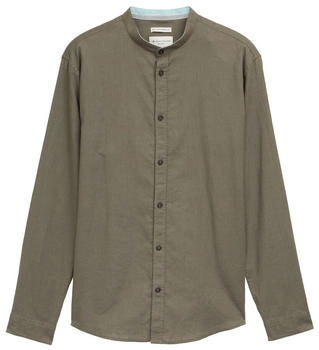 Tom Tailor Regular Fit Hemd mit Leinenanteil smokey olive green (1045101_32097)