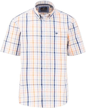 Fynch-Hatton Fein kariertes Halbarm-Hemd mit Logodetail (15035251) sunny orange