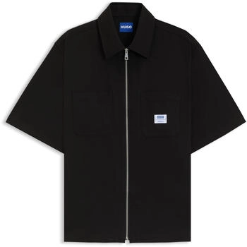 HUGO Oversized Hemd mit Reißverschluss auf der Vorderseite - Style Ekyz 50545166 Schwarz