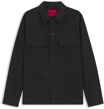HUGO Oversized Hemd aus Baumwoll-Gabardine mit Brusttaschen - Style Epoldo 50545383 Schwarz
