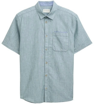 Tom Tailor Regular Fit Kurzarmhemd aus Baumwolle green slub structure (1046098_37915)