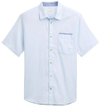 Tom Tailor Regular Fit Kurzarmhemd aus Baumwolle light blue slub structure (1046098_37911)