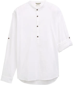 Tom Tailor Denim Relaxed Fit Tunika Hemd mit Leinenanteil White (1045187_20000)