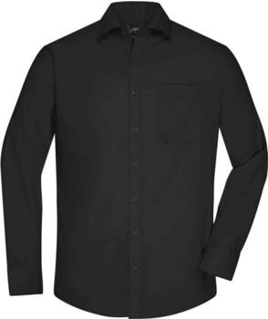 James & Nicholson Longsleeve Micro-Twill schwarz