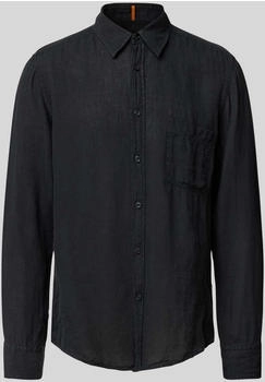 Boss Orange Leinenhemd 'Relegant' schwarz