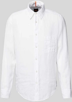 Boss Orange Leinenhemd 'Relegant' regular weiss
