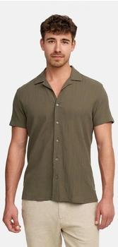 Indicode Hemd Kurzarm beige Viskose