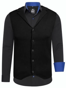 Rusty Neal Langarmhemd blau schwarz