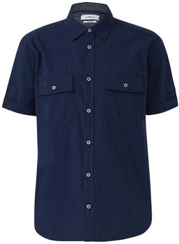 s.Oliver Regular Fit: Kurzarmhemd mit Strukturstreifen und Kentkragen blau 2165424.5852.