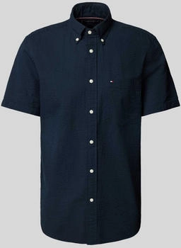 Tommy Hilfiger Kurzarmhemd aus Seersucker-Baumwolle marine