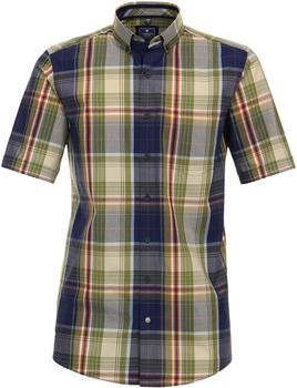 Redmond Kurzarmhemd Comfort Fit Button Down Kragen kariert blau schwarz