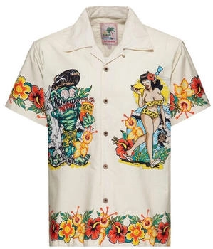 King Kerosin Hawaii Shirt Kurzarmhemd natur
