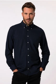 JP 1880 Flanellhemd Langarm Buttondown-Kragen dunkelblau