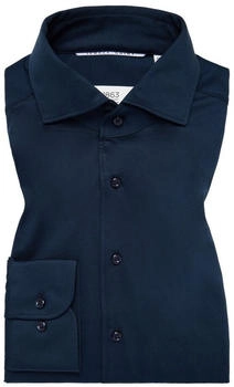 Eterna Japanese Knitted Hybrid Shirt slim fit navy