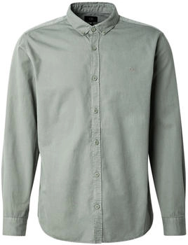 s.Oliver Regular Fit: Gewaschenes Twillhemd mit Logostickerei grün 2165091.7380.