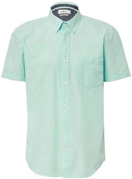 s.Oliver Regular Fit: Kurzarmhemd mit Struktur-Streifen und Button-Down-Kragen türkis 2165428.6540.