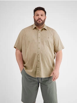 Lerros Halbarmhemd Leinenanteil light dune beige
