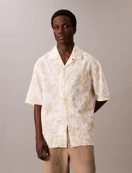 Calvin Klein Resorthemd Relaxed Fit Leinen beige