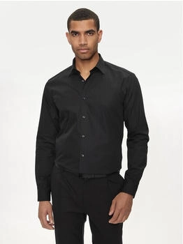 HUGO Modern-fit shirt in easy-iron cotton poplin - Style Valerio 50519812 Schwarz