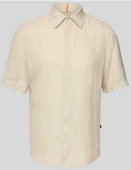Boss Orange Hemden Regular Fit Kurzarm beige