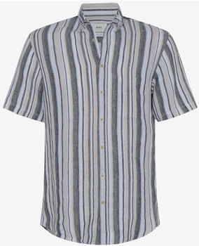 BRAX Modern Fit Leinenhemd grün gestreift