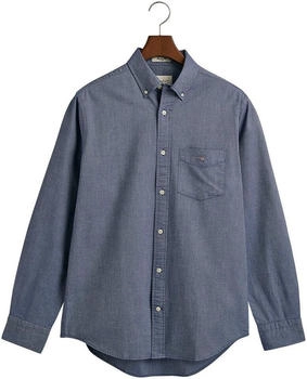 GANT Regular Fit Hemd blau Einfarbig