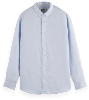 Scotch & Soda Leinenhemd Core Regular Fit blau