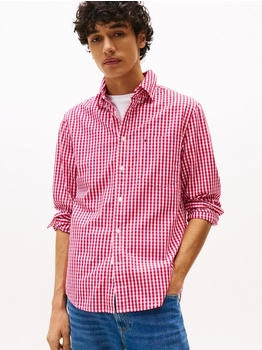 Tommy Hilfiger Langarmhemd 'FLEX POPLIN GINGHAM SHIRT' vivacious pink check