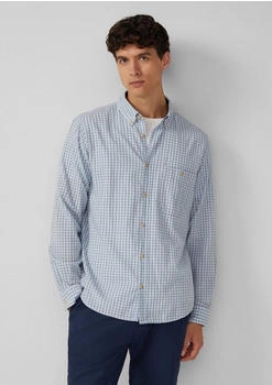 s.Oliver Regular Fit: Kariertes Baumwollhemd mit Struktur und Button-Down-Kragen blau 2168121.50N1.