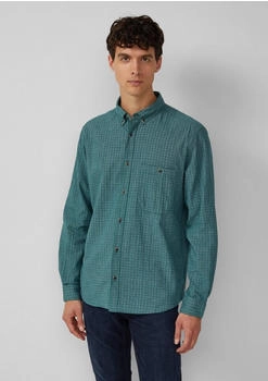 s.Oliver Regular Fit: Kariertes Baumwollhemd mit Struktur und Button-Down-Kragen Grün 2168121.79N1.