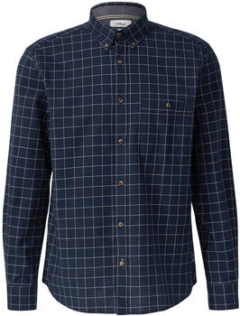 s.Oliver Regular Fit: Karo-Hemd aus Baumwolle mit Button-Down-Kragen blau 2169482.59N0.