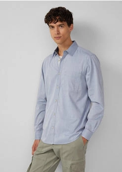 s.Oliver Regular Fit: Gemustertes Langarmhemd mit Brusttasche blau 2168125.55K6.