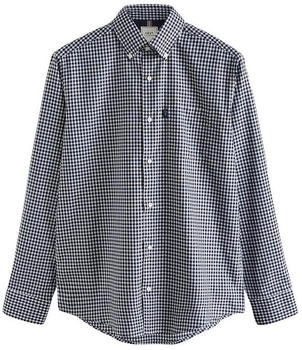 Next Fashion Bügelfreies Oxfordhemd langarm navy weiß kariert