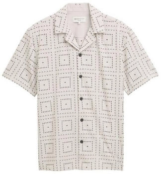 Tom Tailor Denim Relaxed Fit Kurzarmhemd Muster chalk grey embroidered design