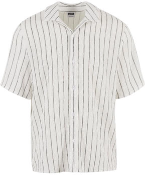Urban Classics Striped Crinkle Resort Shirt beige