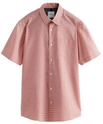 Next Fashion Businesshemd Oxford-Kurzarmhemd Print rot geometrisch