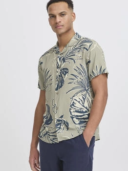 Indicode Kurzarmhemd Herren Regular Fit Viskose kitt