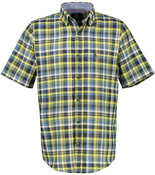 Lerros Kariertes Halbarmhemd Strukturqualität faded yellow
